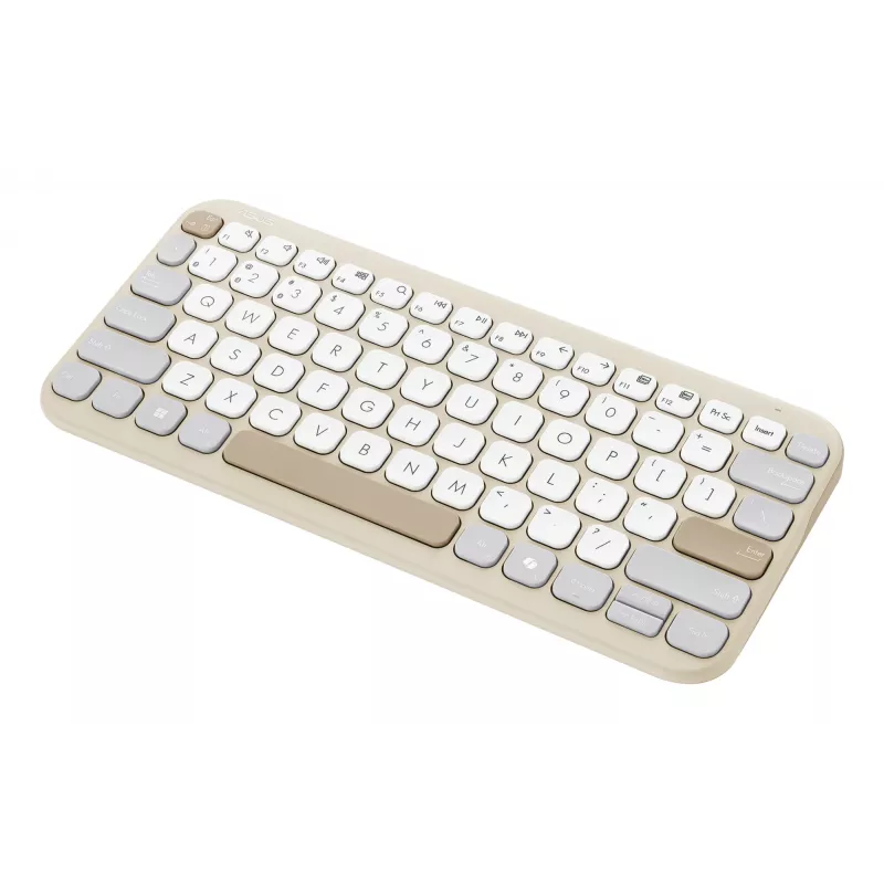 ASUS Marshmallow KW100 bezvadu Bluetooth QWERTZ tastatūra bēšā, pelēkā, baltā krāsā