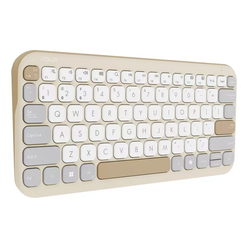ASUS Marshmallow KW100 bezvadu Bluetooth QWERTZ tastatūra bēšā, pelēkā, baltā krāsā