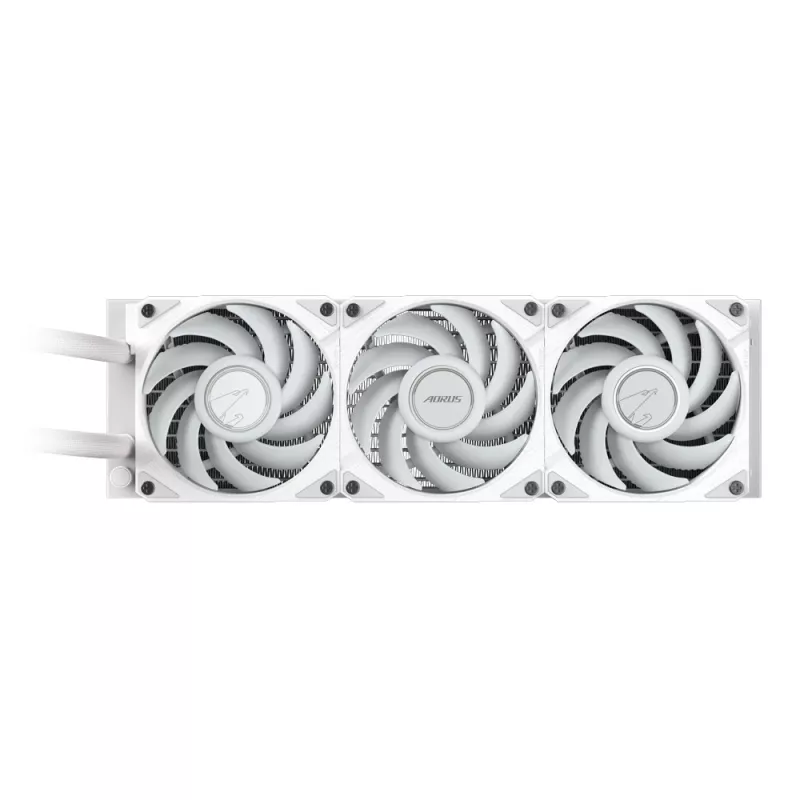 GIGABYTE AORUS WATERFORCE II 360 ICE AIO šķidruma CPU dzesētājs - 3x120mm ARGB ventilatori, iebīdāms bloķēšanas mehānisms, DAISY-CHAIN, saderīgs ar Intel LGA 1851 un AMD AM5