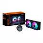 GIGABYTE AORUS WATERFORCE II 240 AIO šķidruma CPU dzesētājs - 2x120mm ARGB ventilatori, iebīdāms bloķēšanas mehānisms, DAISY-CHAIN, saderīgs ar Intel LGA 1851 un AMD AM5