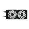 GIGABYTE AORUS WATERFORCE II 240 AIO šķidruma CPU dzesētājs - 2x120mm ARGB ventilatori, iebīdāms bloķēšanas mehānisms, DAISY-CHAIN, saderīgs ar Intel LGA 1851 un AMD AM5