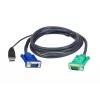 ATEN USB KVM kabelis 5m, 5 m, VGA, Melns, HDB-15 + USB A, SPHD-15, Male