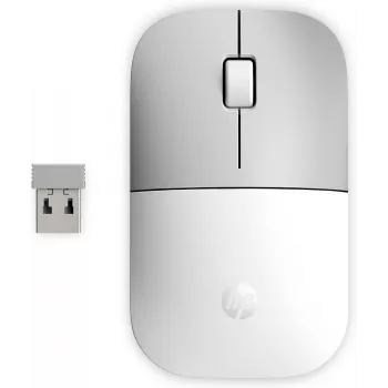 HP Z3700 Keramikas balta bezvadu pele, abpusēja, optiskā, RF bezvadu, 1200 DPI, sudraba, balta