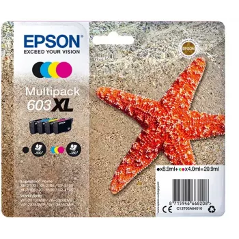 Epson C13T03A64020 tintes kasetne 1 gab. Oriģināls Augsta (XL) ietilpība Melna, Ciāna, Fuksīna, Dzeltena