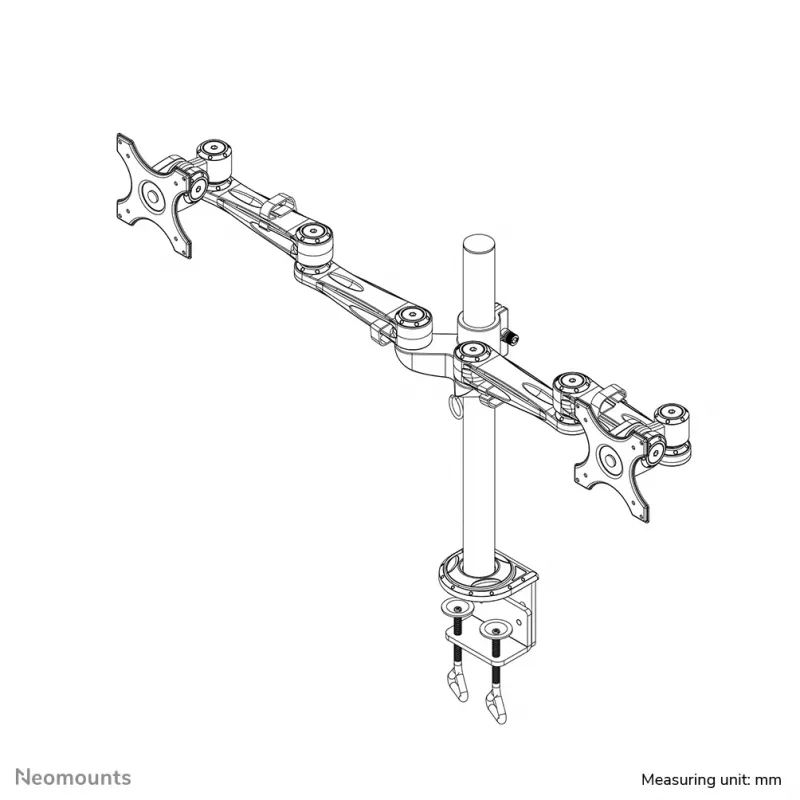 Neomounts FPMA-D935D Monitora roka 14-27 collas, Skava, 6 kg, 35,6 cm (14 collas), 68,6 cm (27 collas), 100 x 100 mm, Sudraba