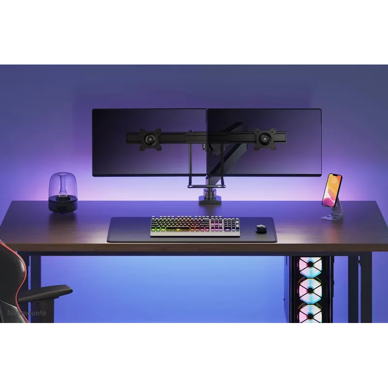 Neomounts NM-D775DXBLACK Monitora roka 10-32 collas - gāzes atspere - Topfix - 180°-stop