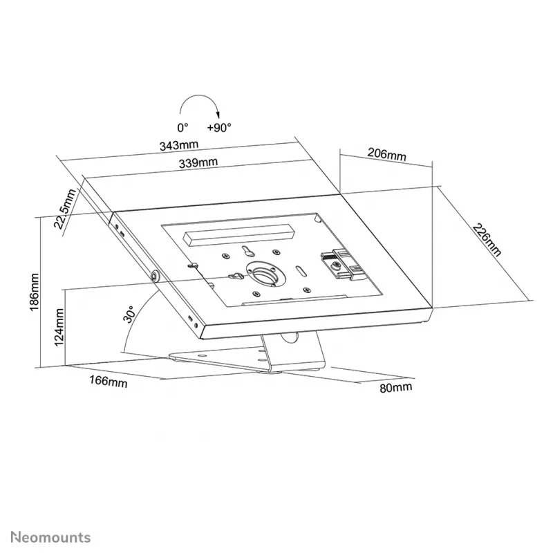 Neomounts DS15-630WH1 planšetdatora statīvs galdam un sienai 9,7-11 collas - bloķējams