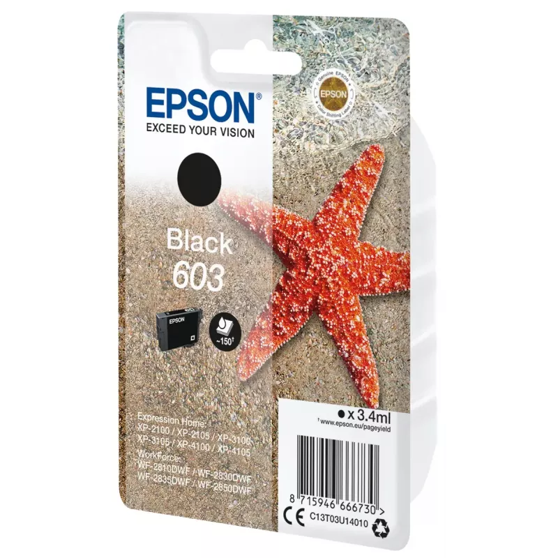 Epson C13T03U14020 tintes kasetne 1 gab. Oriģināla standarta ietilpība melna