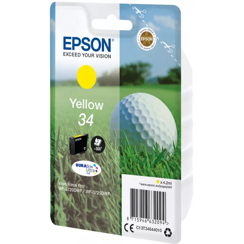 Epson Golf ball Singlepack dzeltena 34 DURABrite Ultra tintes kasetne