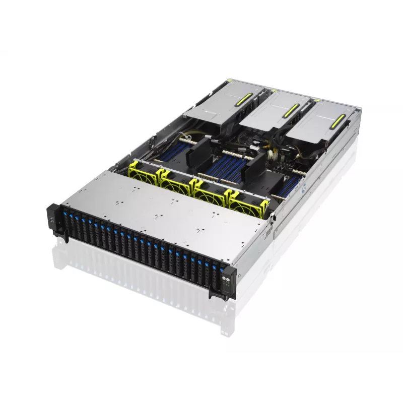 ASUS RS720A-E11-RS24U 2U statnī montējams barebone serveris, sudraba krāsā