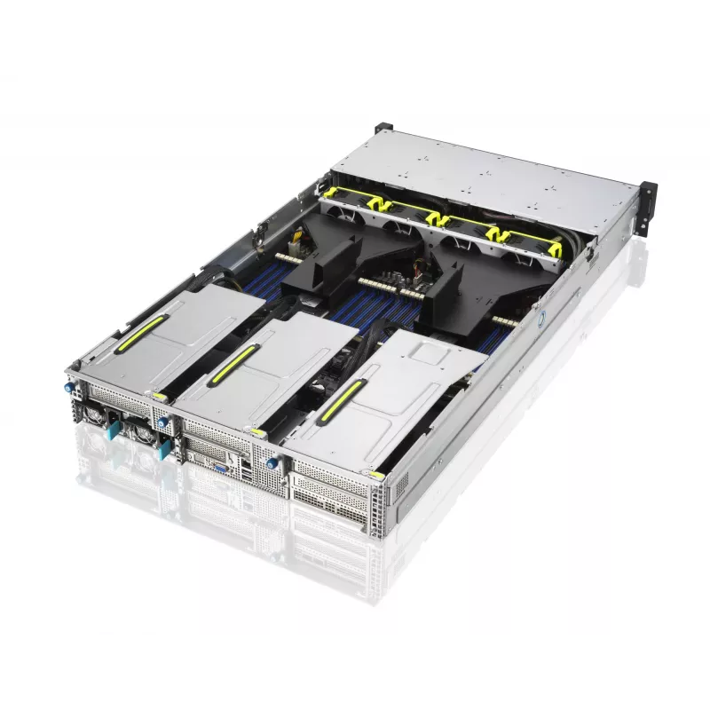 ASUS RS720A-E11-RS24U 2U statnī montējams barebone serveris, sudraba krāsā