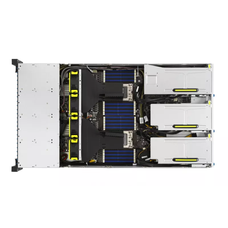 ASUS RS720A-E11-RS24U 2U statnī montējams barebone serveris, sudraba krāsā