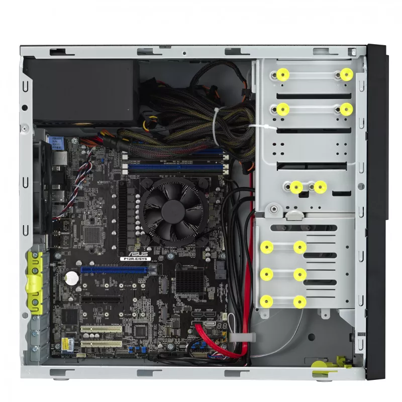 Tower datora korpuss ASUS TS100-E11-PI4 Melns ar Intel C256 mikroshēmojumu, LGA1200 atbalstu, 300W barošanas bloku
