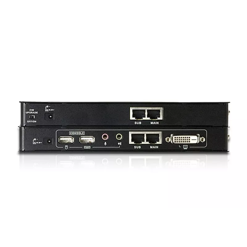 ATEN USB DVI KVM pagarinātājs ar audio un RS-232 (60 m), raidītājs un uztvērējs, vadu, 60 m, Cat5, Cat5e, 1920 x 1200 pikseļi, 1920 x 1200, 1024 x 768