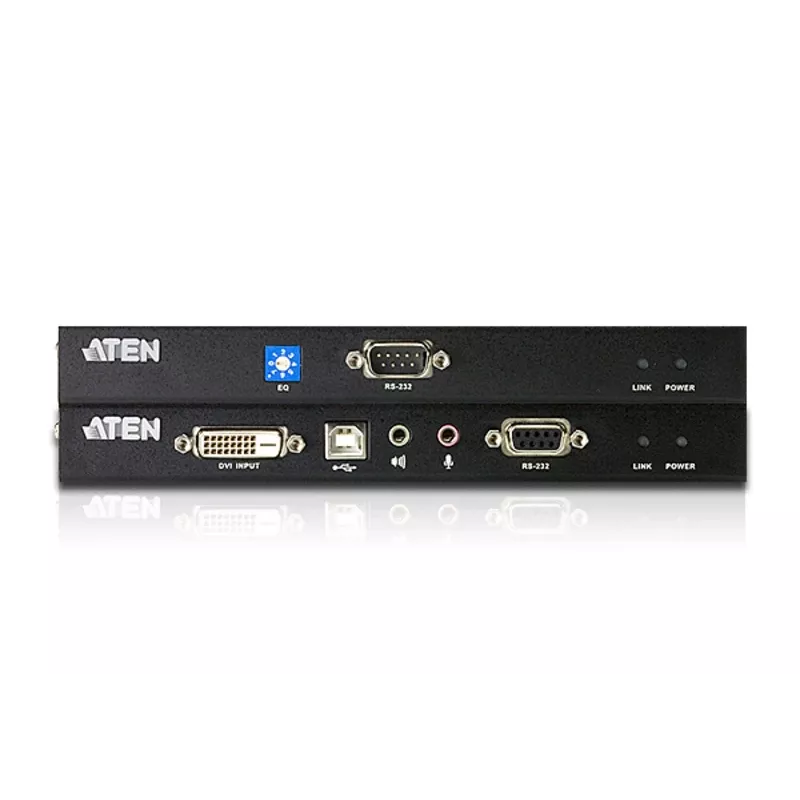 ATEN USB DVI KVM pagarinātājs ar audio un RS-232 (60 m), raidītājs un uztvērējs, vadu, 60 m, Cat5, Cat5e, 1920 x 1200 pikseļi, 1920 x 1200, 1024 x 768