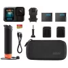Action kamera GoPro HERO13 Black Bundle — 5.3K Ultra HD, 27.6 MP CMOS, 240 kadri/s, 2,27 collu LCD, 2x digitālais tālummaiņa, stereo WAV audio