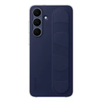 Stāvošais satvērēja maciņš Samsung Galaxy S25 FE — vāciņš, tumši zils, 17 cm (6,7 collu) ekrānam, galda statīvs