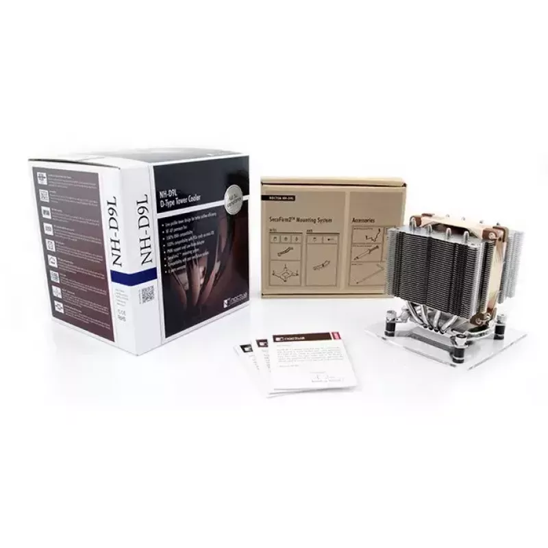 CPU dzesētājs Noctua NH-D9L, 92 mm ventilators, 95×95×110 mm radiators, 2000 RPM, 78.9 m³/h gaisa plūsma, saderīgs ar AM4/AM5/LGA115x/LGA1200/LGA1700