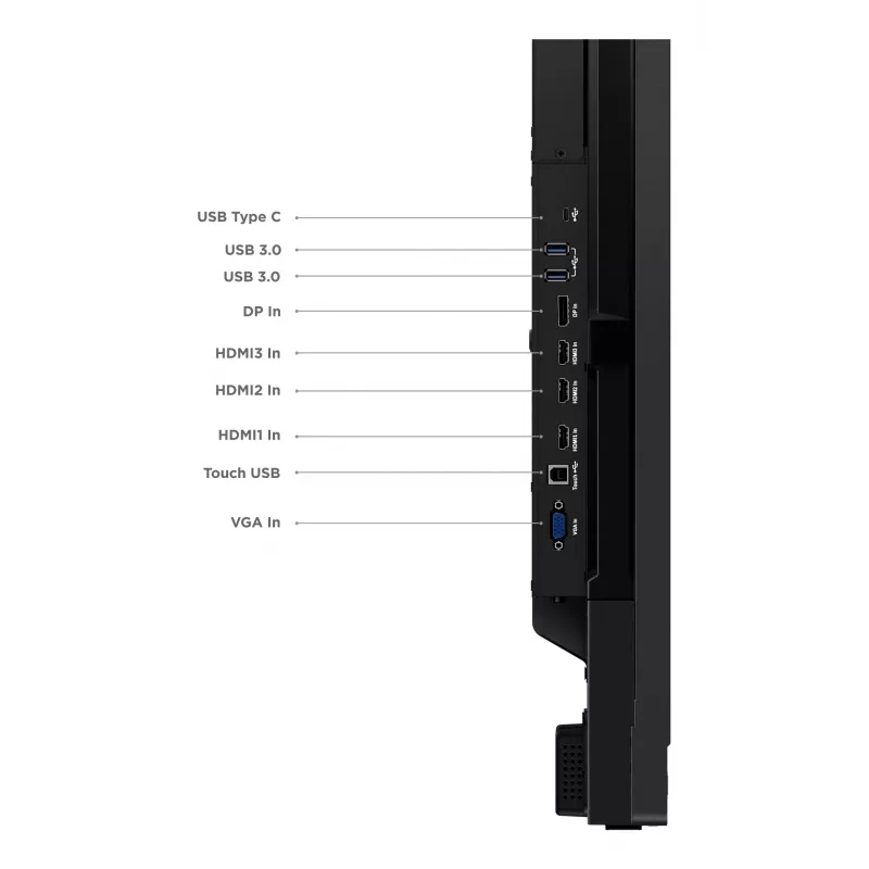 Lenovo ThinkVision T65 datora monitors 165,1 cm (65 colli) 3840 x 2160 pikseļi 4K Ultra HD LED Skārienekrāns Melns