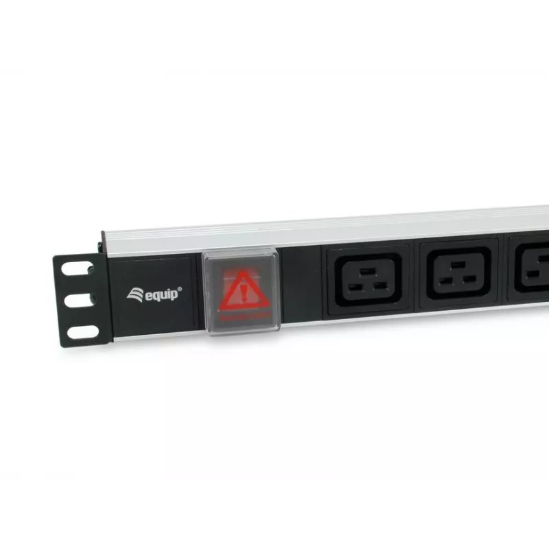 Equip 333319 barošanas sadales bloks (PDU) 6 maiņstrāvas kontaktligzdas 1U melns