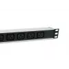Equip 333319 barošanas sadales bloks (PDU) 6 maiņstrāvas kontaktligzdas 1U melns