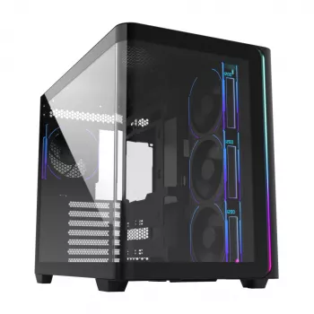 FSP M580-BP Plus korpuss Midi Tower mITX, mATX Melns ARGB, Midi Tower, PC, Melns, ATX, micro ATX, Mini-ITX, Stikls, SPCC, 16 cm