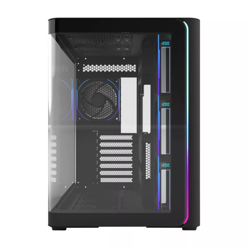 FSP M580-BP Plus korpuss Midi Tower mITX, mATX Melns ARGB, Midi Tower, PC, Melns, ATX, micro ATX, Mini-ITX, Stikls, SPCC, 16 cm