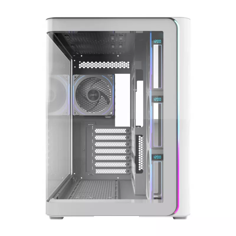 FSP M580-WP Plus korpuss Midi Tower mITX, mATX balts ARGB, Midi Tower, PC, balts, ATX, micro ATX, Mini-ITX, stikls, SPCC, 16 cm