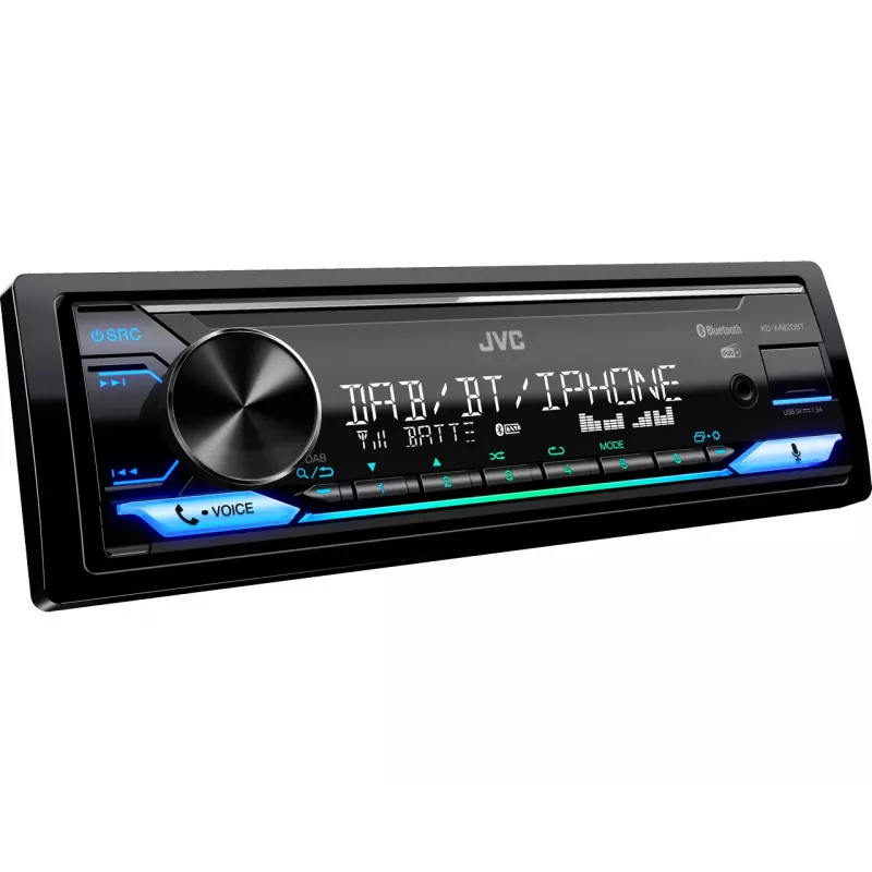 JVC KD-X482DBT melns 200 W Bluetooth digitālais multivides uztvērējs ar Amazon Alexa / digitālo radio DAB+ / Bluetooth® / DSP ar DTA un 13 joslu ekvalaizeru / JVC Remote App saderību