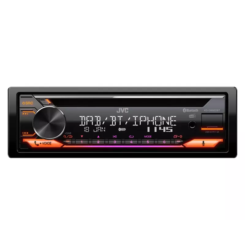 JVC KD-DB922BT Melns 200 W Bluetooth