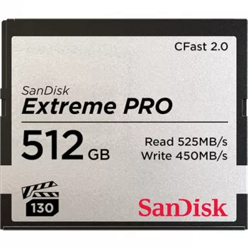 WESTERN DIGITAL SanDisk Extreme Pro Cfast 2.0 atmiņas karte 512 GB - lasīšanas ātrums 525 MB/s