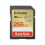 SDXC zibatmiņas karte SANDISK UHS-I Extreme 256 GB — lasīšana 180 MB/s, rakstīšana 130 MB/s, U3/V30, 10. klase
