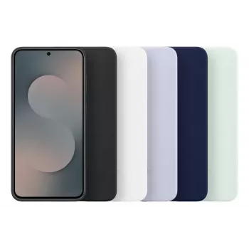 Silikona maciņš Samsung Galaxy S25 FE — Gaiši zils, 6,7 collu ekrānam, mikrošķiedras iekšpuse
