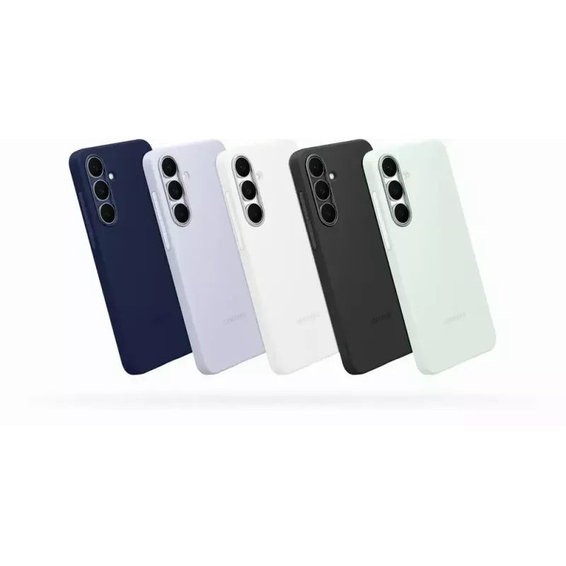Silikona maciņš Samsung Galaxy S25 FE — Gaiši zils, 6,7 collu ekrānam, mikrošķiedras iekšpuse