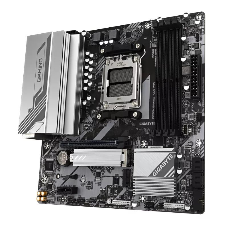 GIGABYTE B650M GAMING PLUS WIFI mātesplate - AMD Ryzen 9000 CPU, 5+2+2 fāžu VRM, līdz 8000MHz DDR5, 2xPCIe 4.0 M.2, 2.5GbE LAN, WIFI 6E, USB 3.2 Gen 1