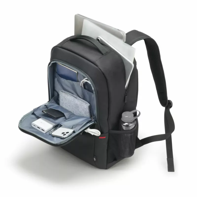DICOTA Eco Backpack Plus Base - 13-15.6in piezīmjdatora soma - Melna / 300d Rpet Poliesters
