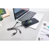 DIGITUS USB lādētāja kabelis USB A - Lightning+micro B+Type-C M/M/M/M 15cm 3-in-1 kabelis, kokvilna, CE, melns