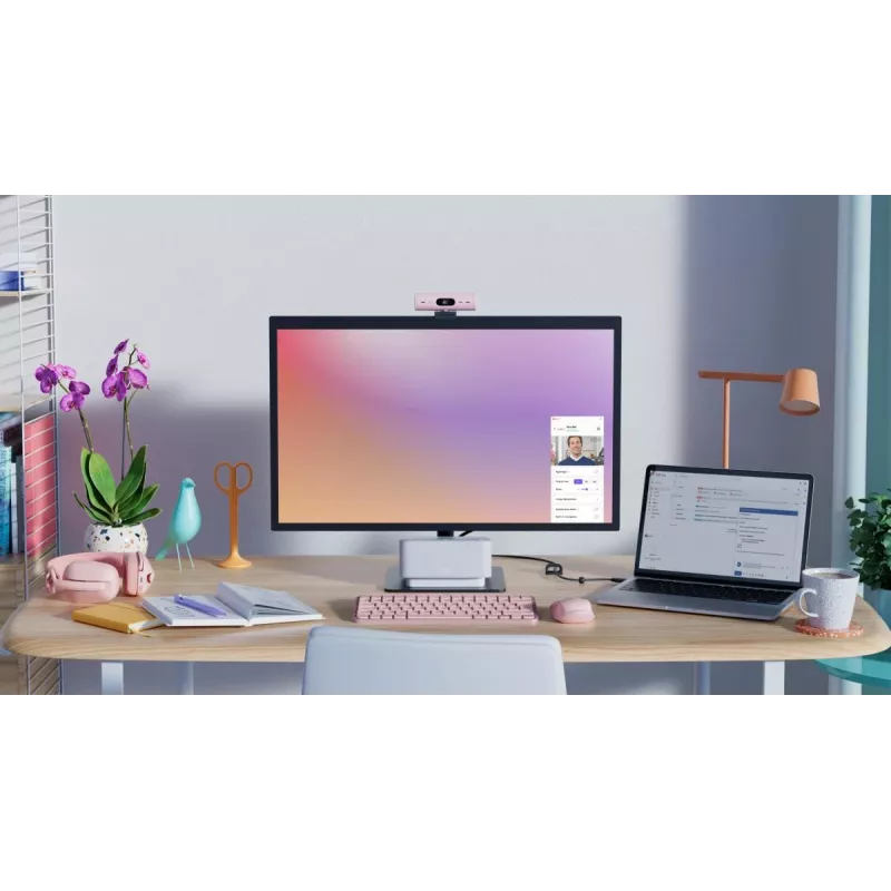 LOGITECH Brio 500 Full HD tīmekļa kamera, rožu krāsa