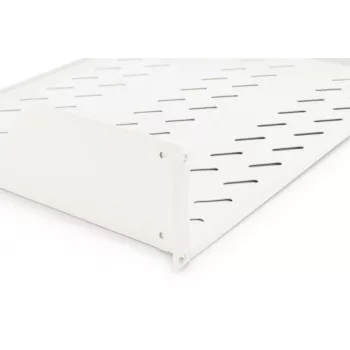 DIGITUS 2U statīva stiprinājuma fiksēts plaukts ar ventilāciju, pelēks (RAL 7035), līdz 25 kg, 85x483x350 mm