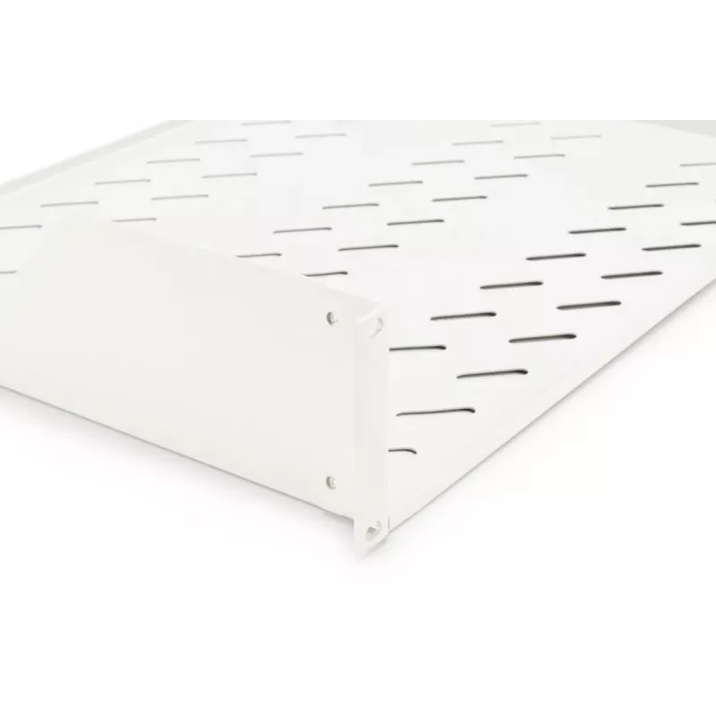DIGITUS 2U statīva stiprinājuma fiksēts plaukts ar ventilāciju, pelēks (RAL 7035), līdz 25 kg, 85x483x350 mm