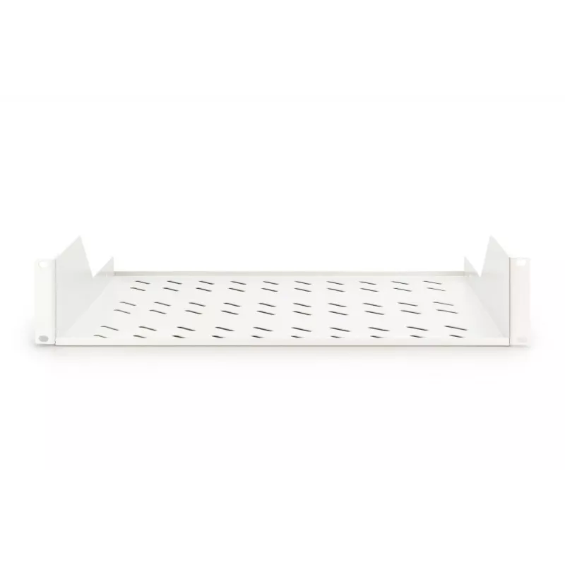 DIGITUS 2U statīva stiprinājuma fiksēts plaukts ar ventilāciju, pelēks (RAL 7035), līdz 25 kg, 85x483x350 mm