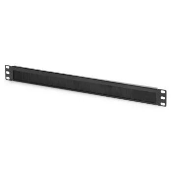 DIGITUS 1U kabeļu suku pārvaldības panelis 44x483x11 mm, sukas izmērs 27x423 mm, krāsa melna (RAL 9005)