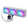 Šķidruma dzesēšanas komplekts ASUS ROG Strix LC III 360 ARGB balta Edition — 360 mm radiators, 3x 120 mm ARGB ventilatori, LCD displejs, vara pamatne
