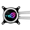 Šķidruma dzesēšanas komplekts ASUS ROG Strix LC III 360 ARGB balta Edition — 360 mm radiators, 3x 120 mm ARGB ventilatori, LCD displejs, vara pamatne