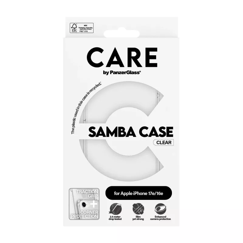 Cover PanzerGlass CARE by moderns vāciņš Samba Transparent iPhone 16e