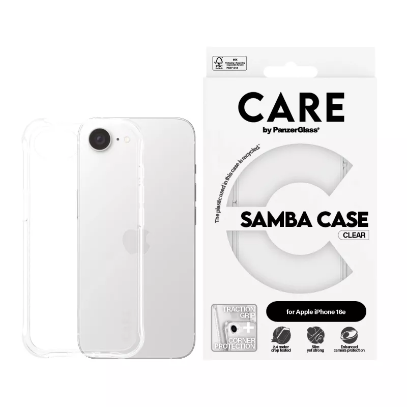 Cover PanzerGlass CARE by moderns vāciņš Samba Transparent iPhone 16e