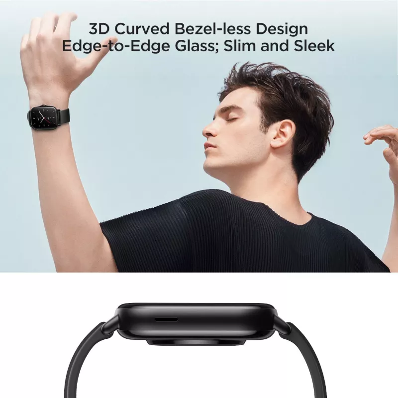 Amazfit GTS 2 4,19 cm (1,65 collas) AMOLED 43 mm Digitāls 348 x 442 pikseļi Skārienekrāns Melns Wi-Fi GPS (satelīts)