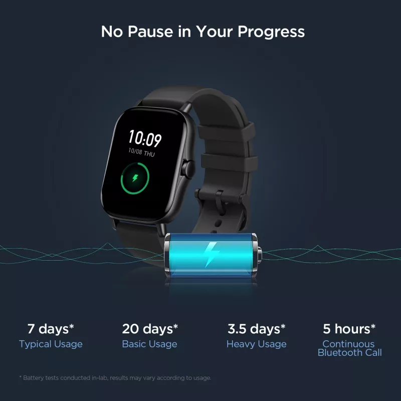 Amazfit GTS 2 4,19 cm (1,65 collas) AMOLED 43 mm Digitāls 348 x 442 pikseļi Skārienekrāns Melns Wi-Fi GPS (satelīts)