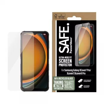 PanzerGlass SAFE. by ® ekrāna aizsargs Samsung Galaxy Xcover7 Pro | Xcover7 | Xcover6 Pro | Ultra-Wide Fit