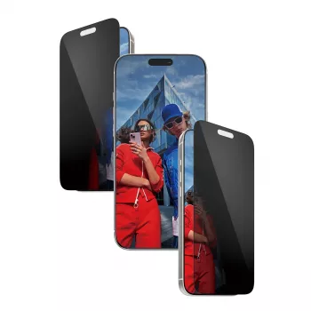 Ekrāna aizsargs PanzerGlass 2-Way Privacy iPhone 17 Pro Max — rūdītais stikls, īpaši plata piemērotība, EasyAligner